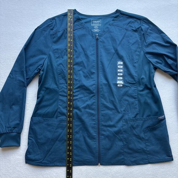 NWT Cherokee Workwear Professionals Womens XL Zip Scrub Jacket CAR Blue WW390 - Picture 11 of 14